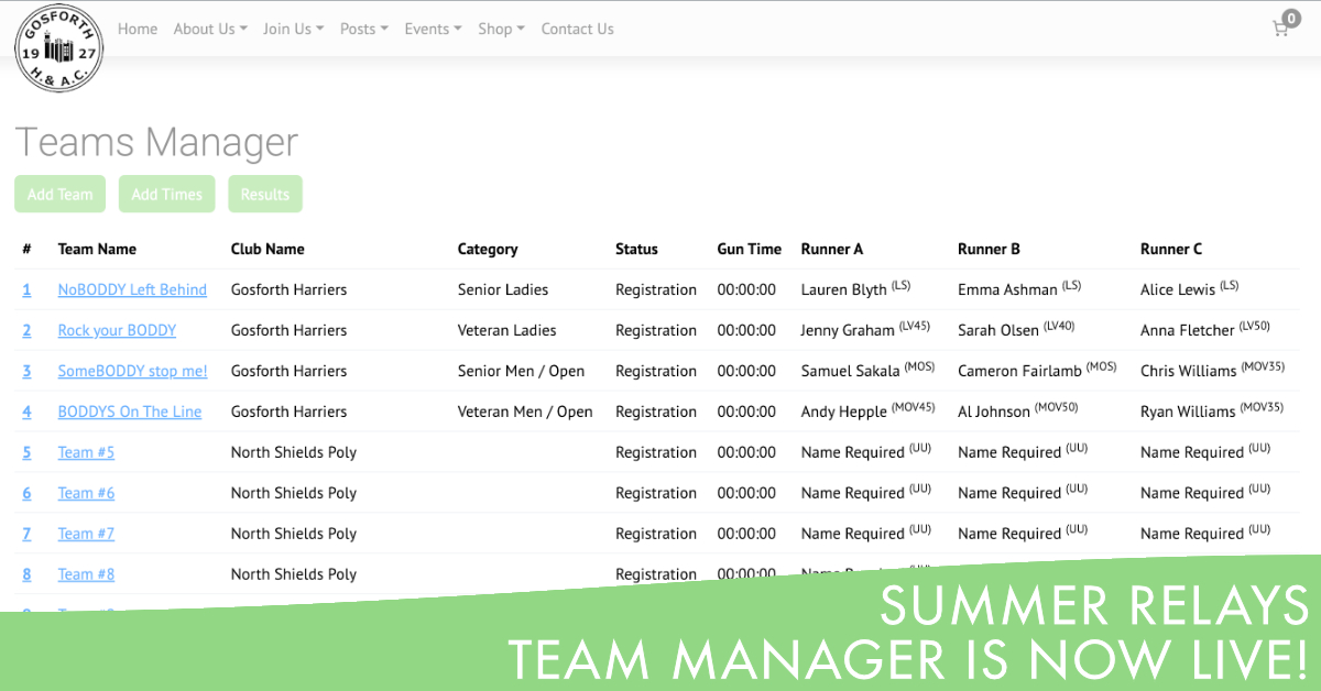 Team Manager Is Now Live — Take Control of Your 2026 Relay Teams